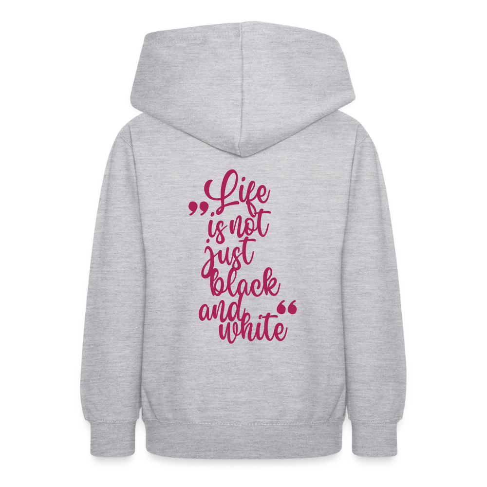 LiNBW. Teenager Hoodie Life is not just black and white - Hellgrau meliert