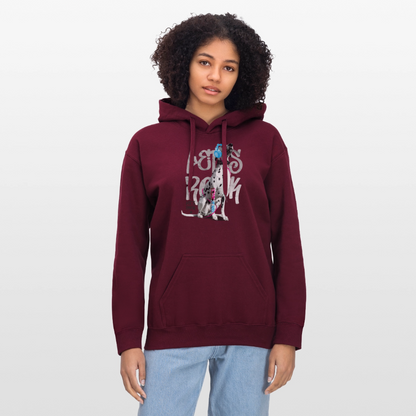 LiNBW. Männer & Frauen Hoodie Dalmatiner Let's Rock - Maroon