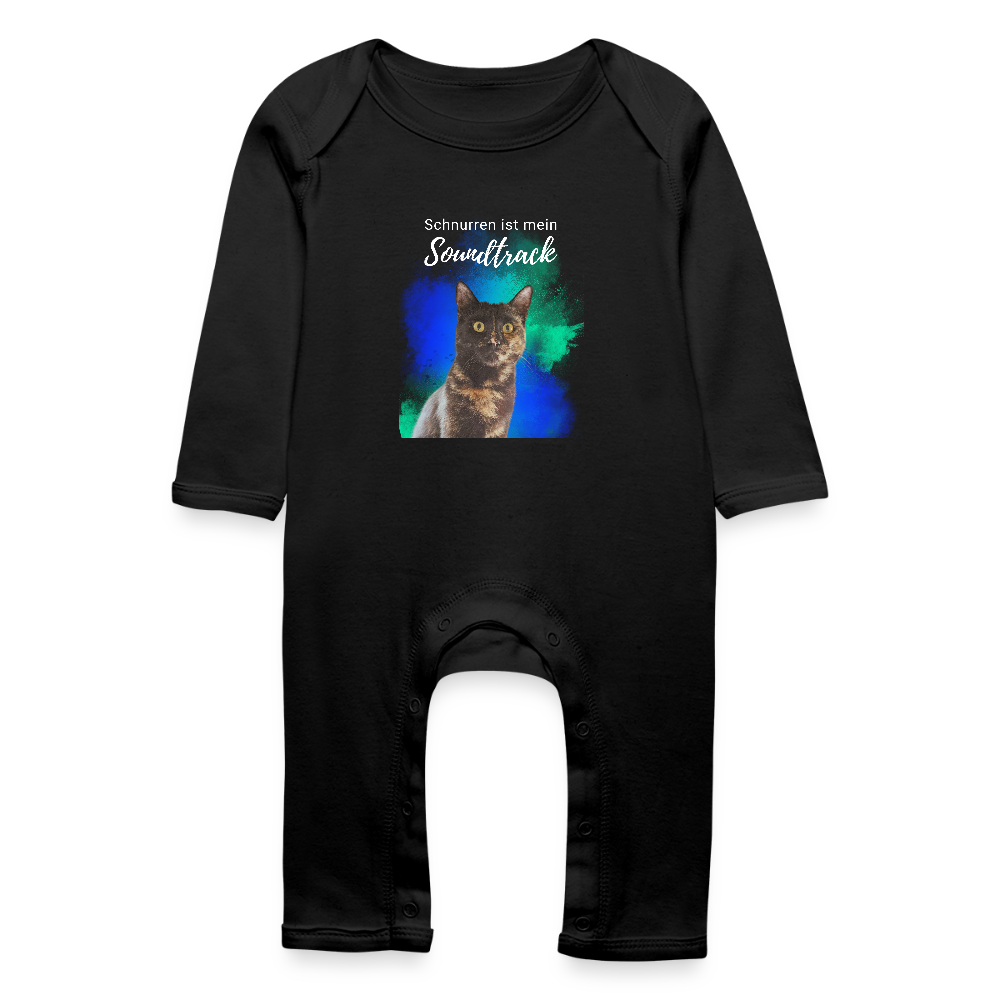 LiNBW. Baby Strampler Schnurren ist mein Soundtrack - Schwarz