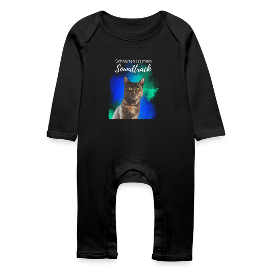 LiNBW. Baby Strampler Schnurren ist mein Soundtrack - Schwarz