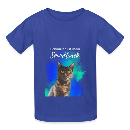 Kinder-T-Shirt – Schnurren ist mein Soundtrack | Für kleine Katzenfreunde - Royalblau
