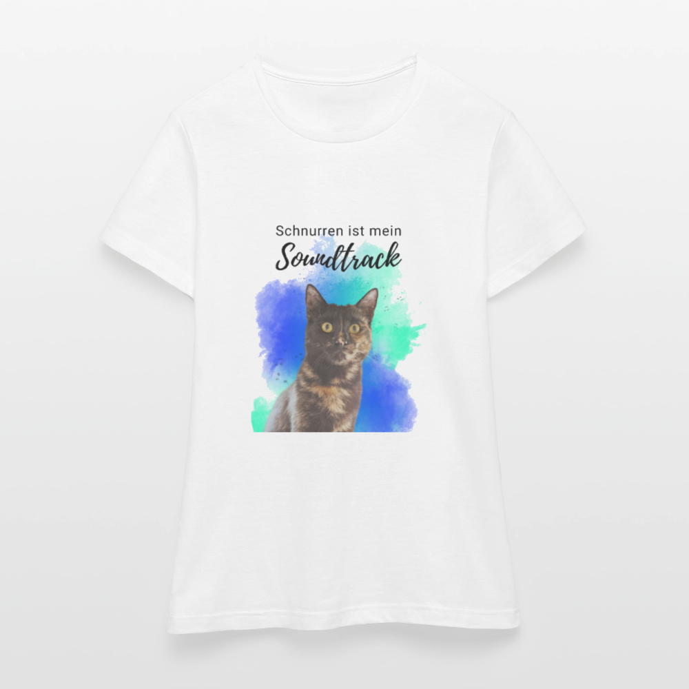 LiNBW. Frauen T-Shirt Schnurren ist mein Soundtrack - Weiß