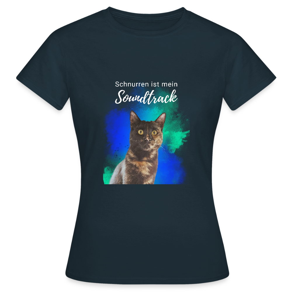 LiNBW. Frauen T-Shirt Schnurren ist mein Soundtrack - Navy
