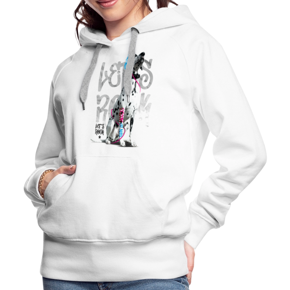 LiNBW. Frauen Hoodie Dalmatiner Let's Rock - Weiß