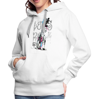 LiNBW. Frauen Hoodie Dalmatiner Let's Rock - Weiß
