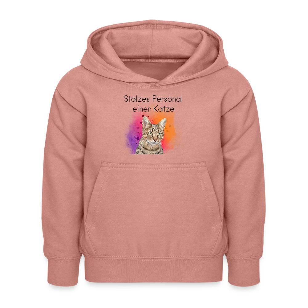 LiNBW. Kinder Hoodie Stolzes Personal einer Katze - Altrosa