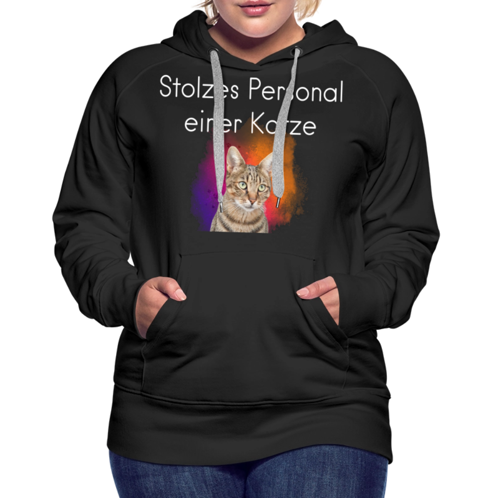 LiNBW.  Frauen Hoodie Stolzes Personal einer Katze - Schwarz