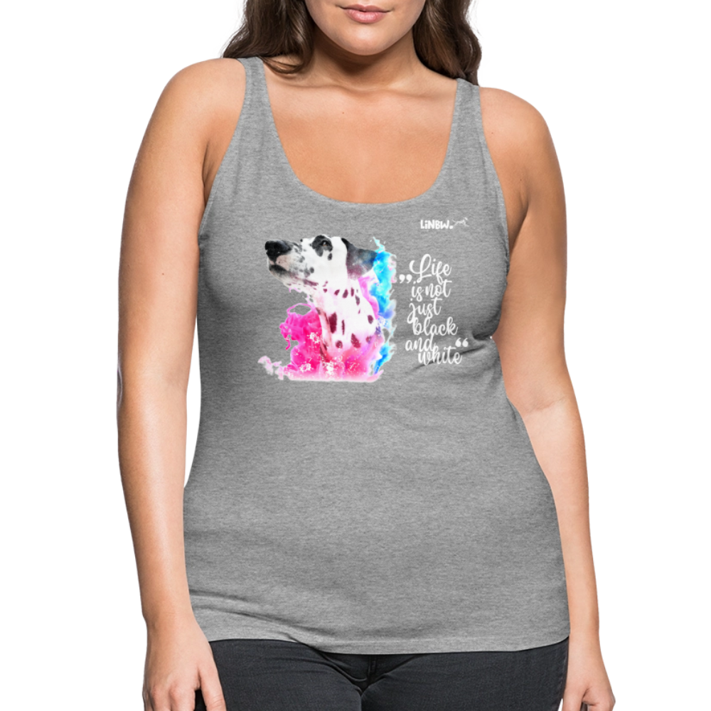LiNBW. Frauen Tank-Top Dalmatiner Life is not just black and white - Grau meliert