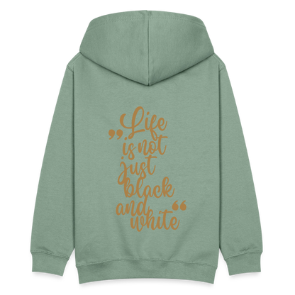 LiNBW. Kinder Hoodie Life is not just black and white - Graugrün