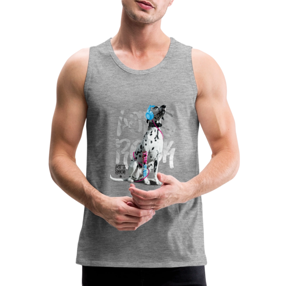 LiNBW. Männer Tank-Top Dalmatiner Let's Rock - Grau meliert