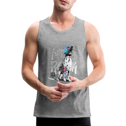 LiNBW. Männer Tank-Top Dalmatiner Let's Rock - Grau meliert