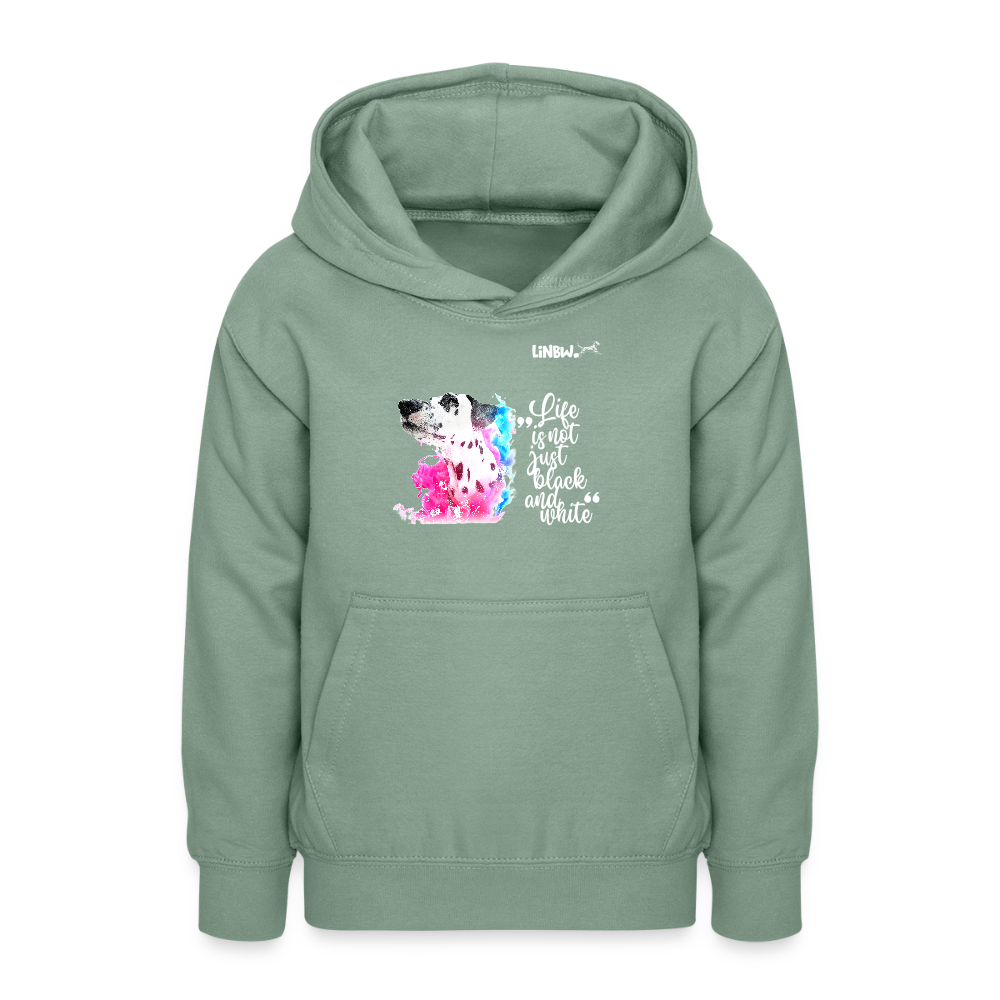 LiNBW. Teenager Hoodie Dalmatiner Life is not just black and white - Graugrün