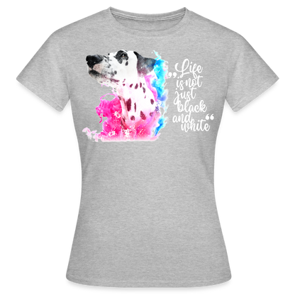 LiNBW. Frauen T-Shirt Dalmatiner Life is not just black and white - Grau meliert