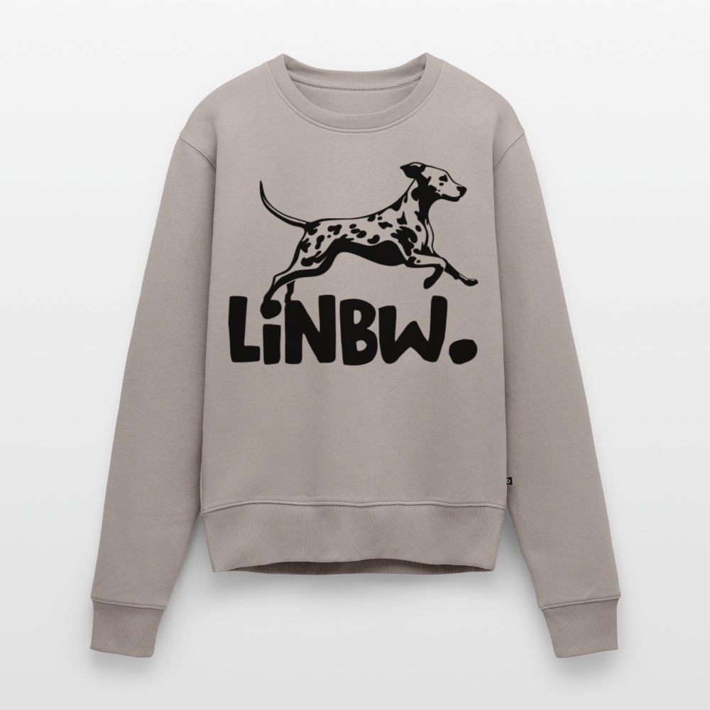 Damen Pullover „LINBW Logo“ – Dalmatiner Design – schwarzer Print 🐾🖤 - Taupe
