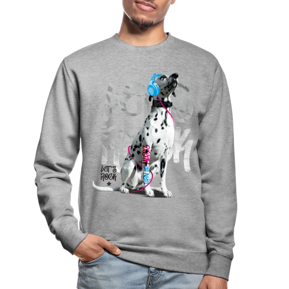 LiNBW. Männer Pullover Dalmatiner Let's Rock - Weißgrau meliert