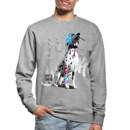 LiNBW. Männer Pullover Dalmatiner Let's Rock - Weißgrau meliert