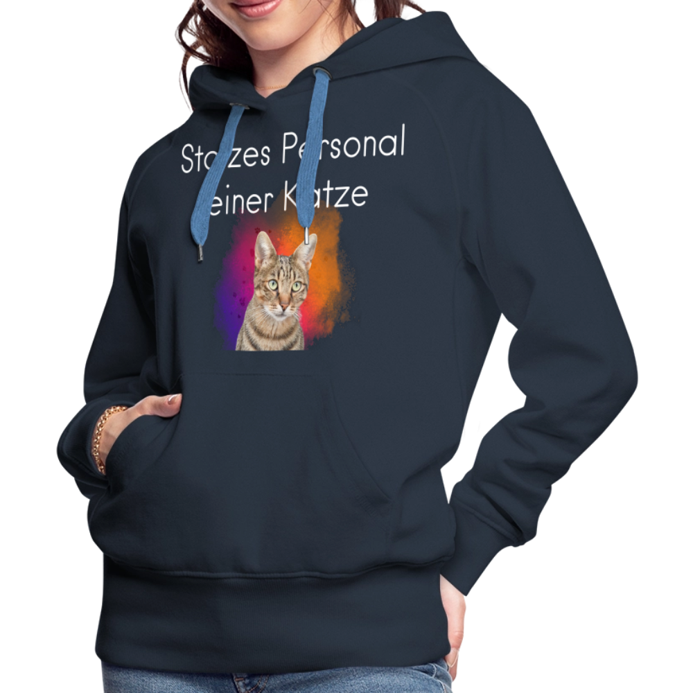 LiNBW.  Frauen Hoodie Stolzes Personal einer Katze - Navy
