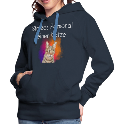 LiNBW.  Frauen Hoodie Stolzes Personal einer Katze - Navy