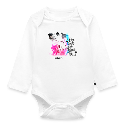 Baby-Body „Bunter Blick – Life is not just black and white“ - Weiß