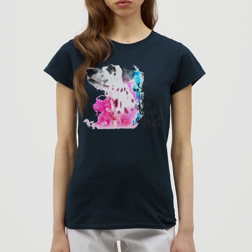 LiNBW. Frauen T-Shirt Dalmatiner Life is not just black and white - Navy