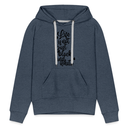 LiNBW. Frauen Hoodie Life is not just black and white - Jeansblau