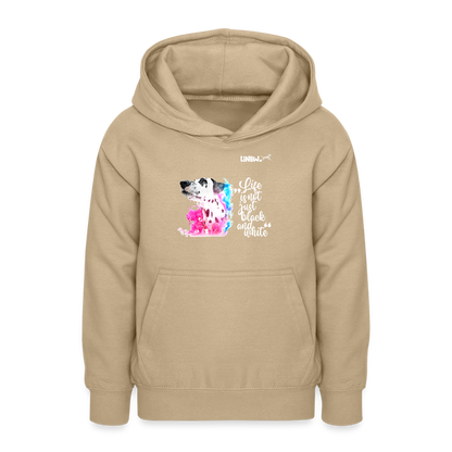 LiNBW. Teenager Hoodie Dalmatiner Life is not just black and white - Sand
