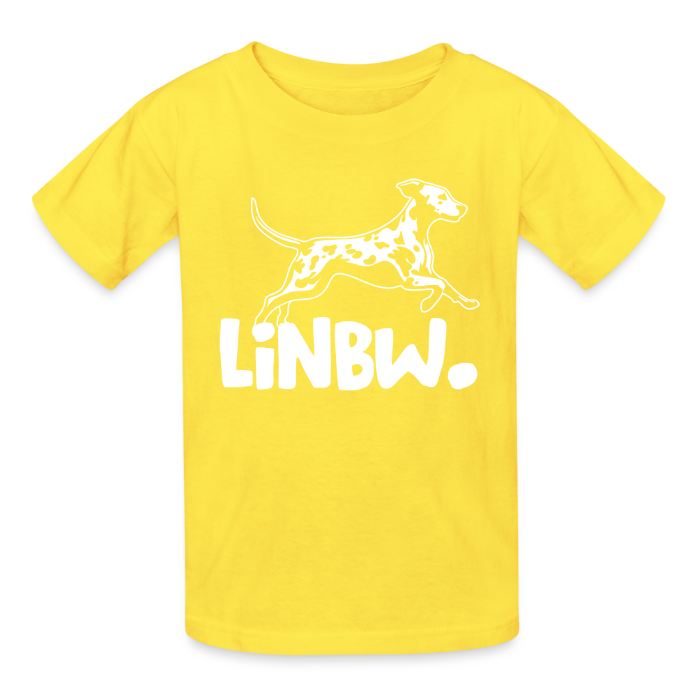 Kinder-T-Shirt – Dalmatiner-Logo „LiNBW.“ | Für kleine Fans mit Stil - Gelb