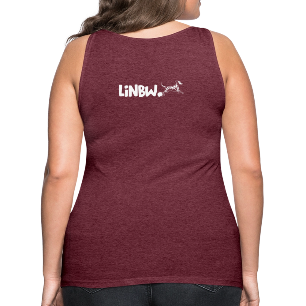 LiNBW. Frauen Tank-Top Life is not just black and white - Bordeauxrot meliert