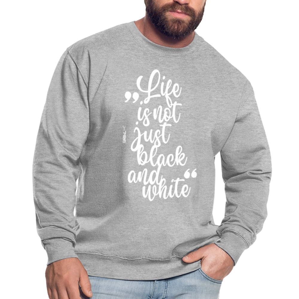 LiNBW. Männer Pullover Life is not just black and white - Weißgrau meliert