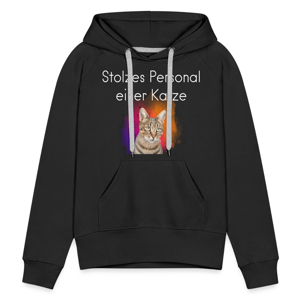 LiNBW.  Frauen Hoodie Stolzes Personal einer Katze - Schwarz