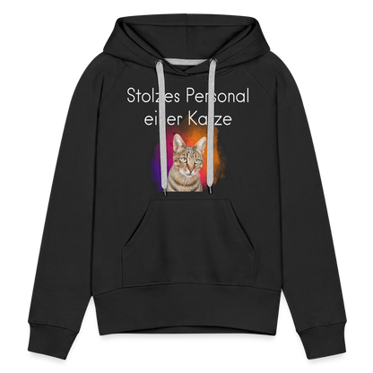 LiNBW.  Frauen Hoodie Stolzes Personal einer Katze - Schwarz