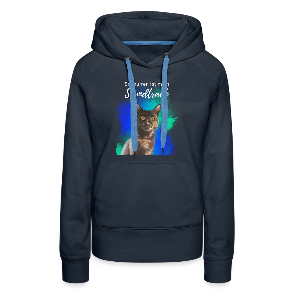 LiNBW.  Frauen Hoodie Schnurren ist mein Soundtrack - Navy