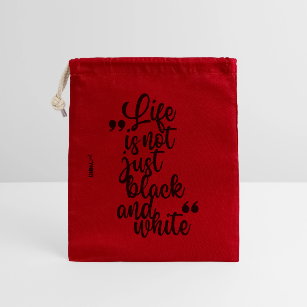 LiNBW. Baumwollbeutel Life is not just black and white - Rot