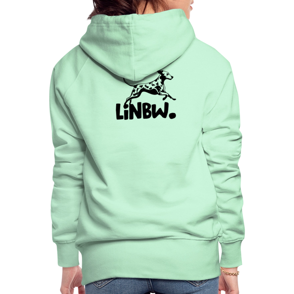 LiNBW. Frauen Hoodie Dalmatiner Life is not just black and white - helles Mintgrün