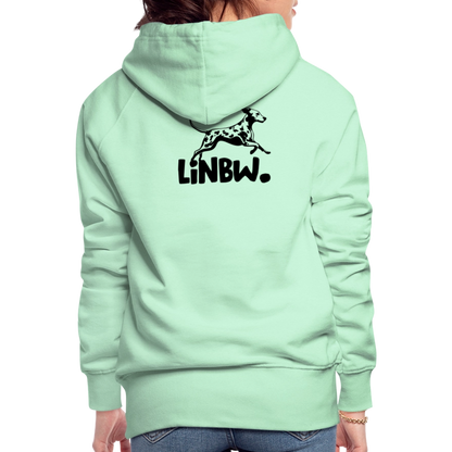 LiNBW. Frauen Hoodie Dalmatiner Life is not just black and white - helles Mintgrün