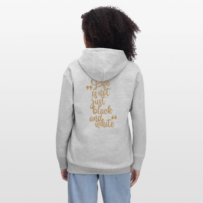 LiNBW. Männer & Frauen Hoodie Life is not just black and white - Hellgrau meliert
