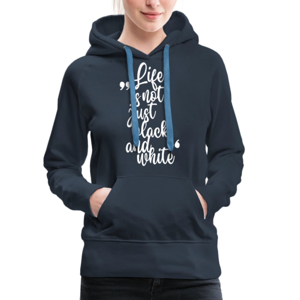 LiNBW. Frauen Hoodie Life is not just black and white - Navy