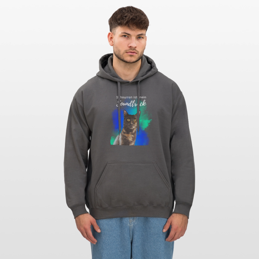LiNBW. Männer & Frauen Hoodie Schnurren ist mein Soundtrack - Dunkelgrau