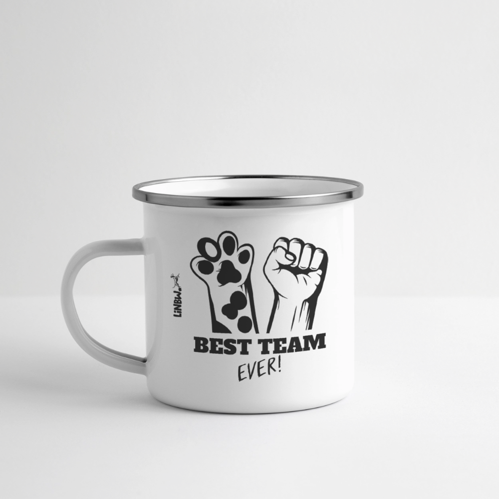 LiNBW. Emaille-Tasse Best Team Ever - Weiß