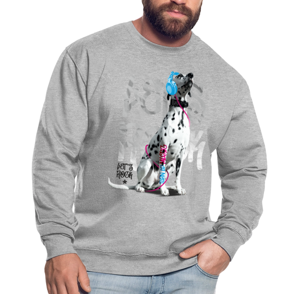 LiNBW. Männer Pullover Dalmatiner Let's Rock - Weißgrau meliert