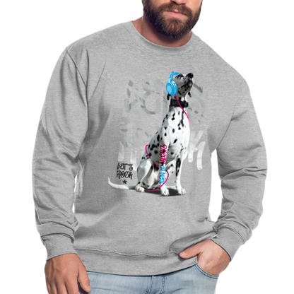 LiNBW. Männer Pullover Dalmatiner Let's Rock - Weißgrau meliert