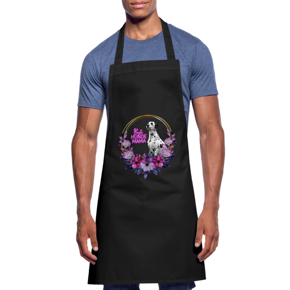 Kochschürze „Beste Hundemama“ – Für die Queen aller Fellnasen - Schwarz