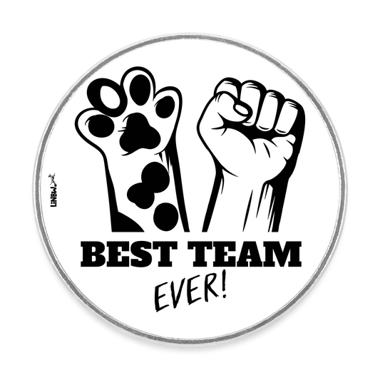 Magnet „Best Team Ever!“ – Tierfreundschaft mit Power fürs Zuhause - Weiß