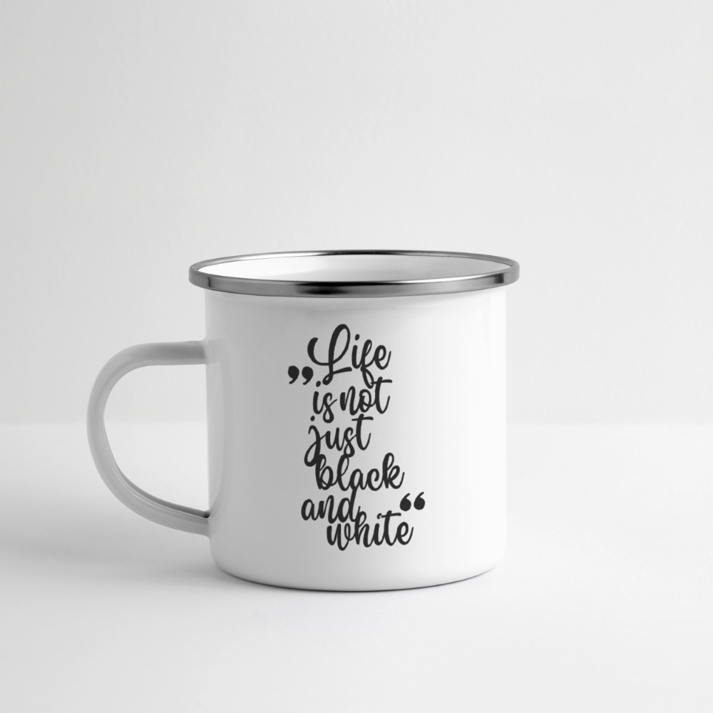 LiNBW. Emaille-Tasse Life is not just black and white - Weiß