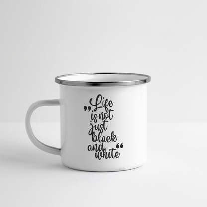 LiNBW. Emaille-Tasse Life is not just black and white - Weiß