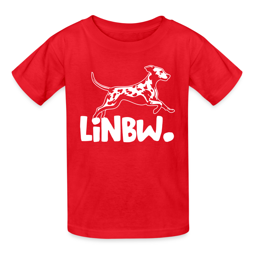 Kinder-T-Shirt – Dalmatiner-Logo „LiNBW.“ | Für kleine Fans mit Stil - Rot