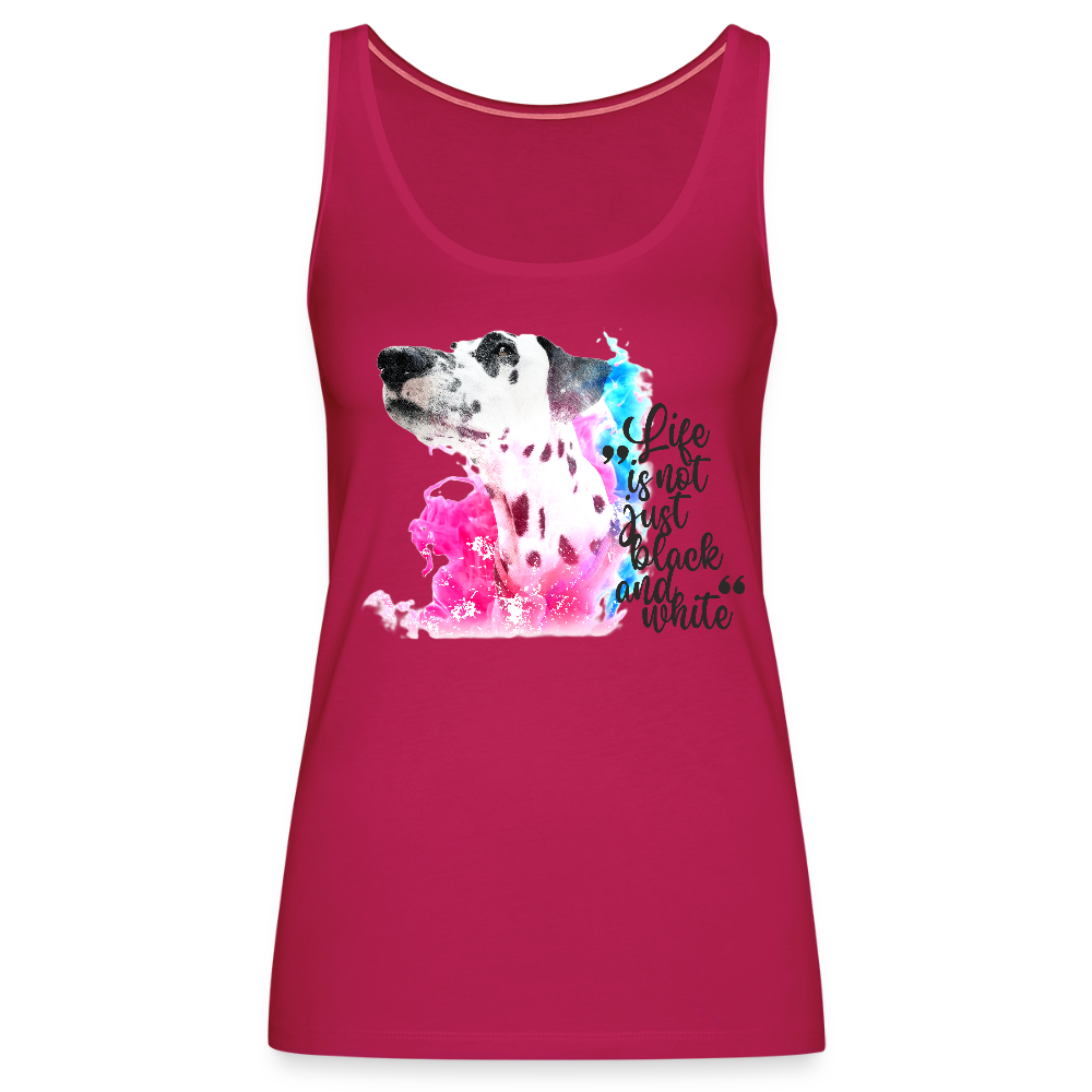 LiNBW. Frauen Tank-Top Dalmatiner Life is not just black and white - dunkles Pink