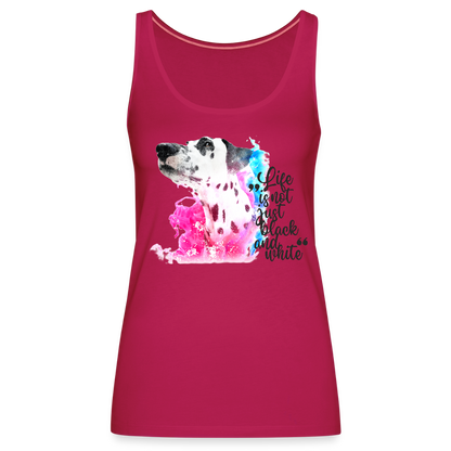 LiNBW. Frauen Tank-Top Dalmatiner Life is not just black and white - dunkles Pink