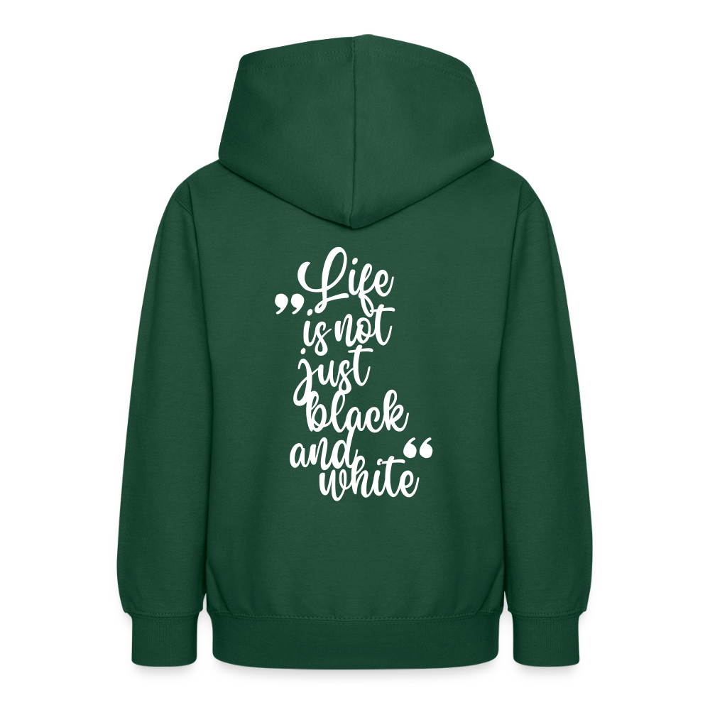 LiNBW. Teenager Hoodie Life is not just black and white - Flaschengrün