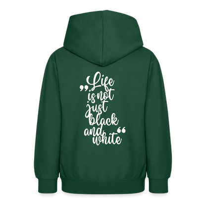 LiNBW. Teenager Hoodie Life is not just black and white - Flaschengrün